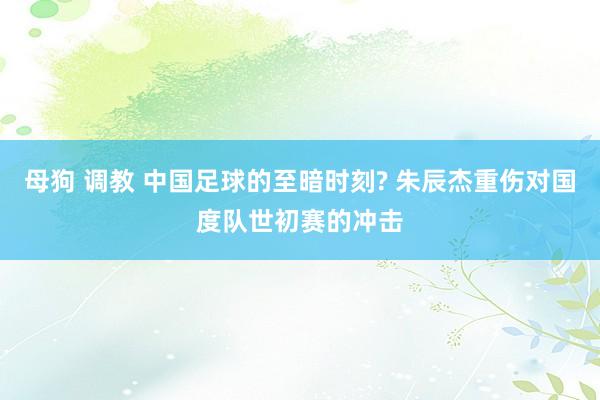 母狗 调教 中国足球的至暗时刻? 朱辰杰重伤对国度队世初赛的冲击