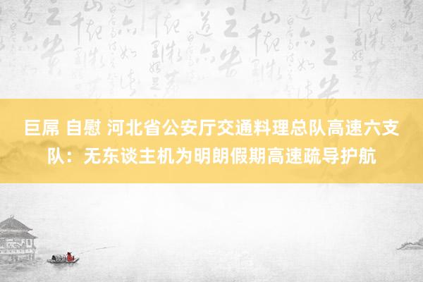 巨屌 自慰 河北省公安厅交通料理总队高速六支队：无东谈主机为明朗假期高速疏导护航