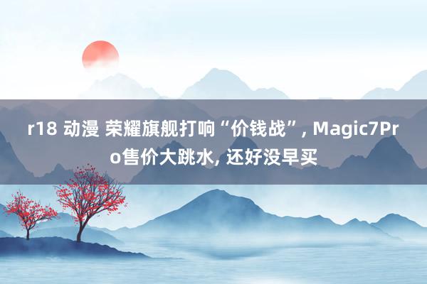 r18 动漫 荣耀旗舰打响“价钱战”， Magic7Pro售价大跳水， 还好没早买