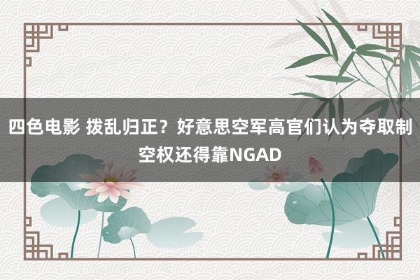 四色电影 拨乱归正？好意思空军高官们认为夺取制空权还得靠NGAD