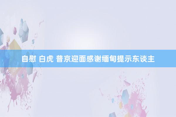 自慰 白虎 普京迎面感谢缅甸提示东谈主